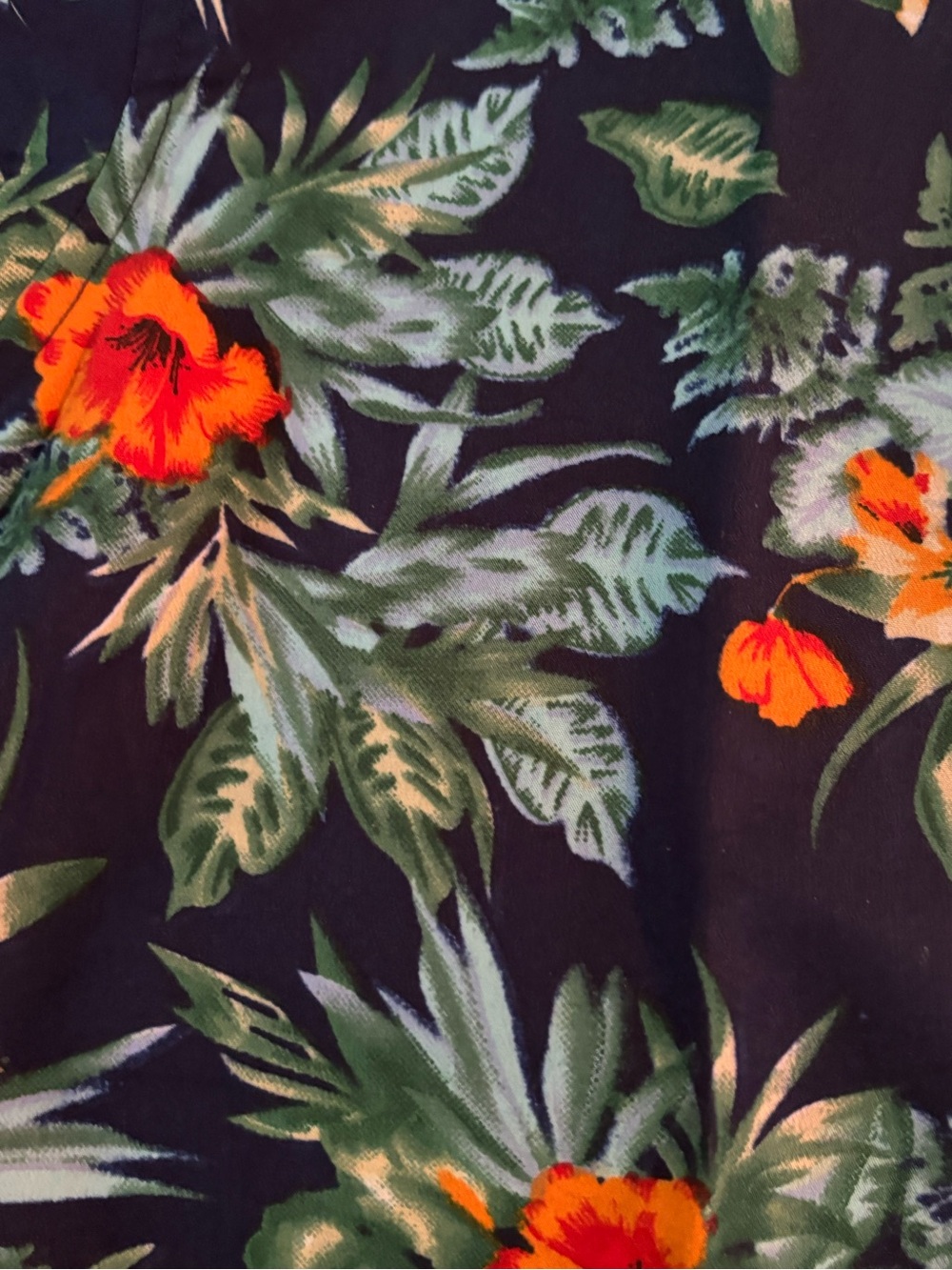 Pacific Polo Club Navy Tropical Floral Aloha Shirt - Picture 12 of 12